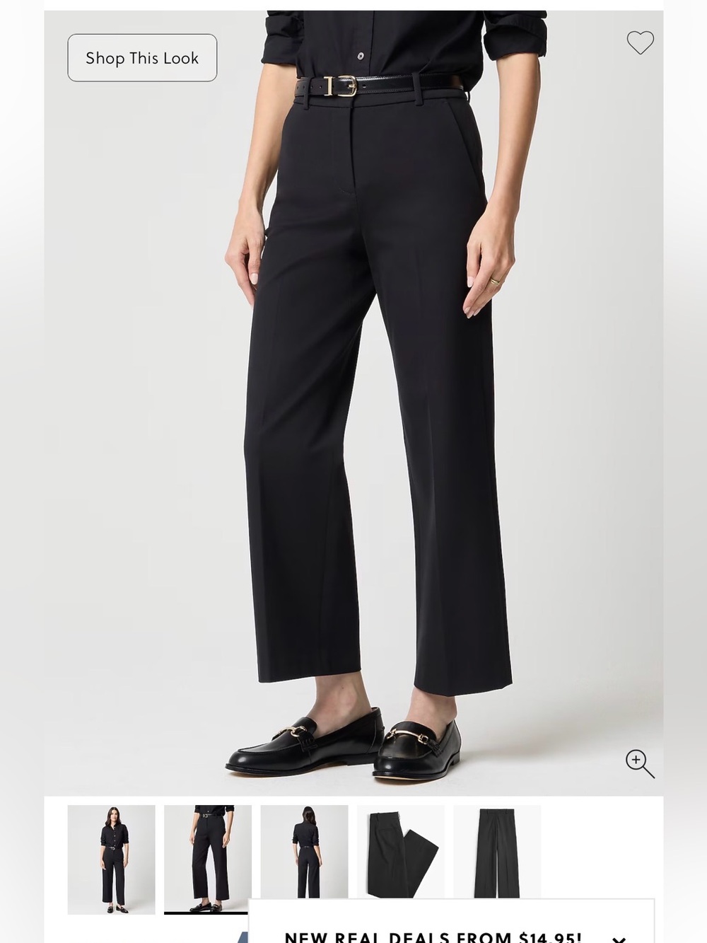 J. Crew Black Cropped wide -Leg Pants